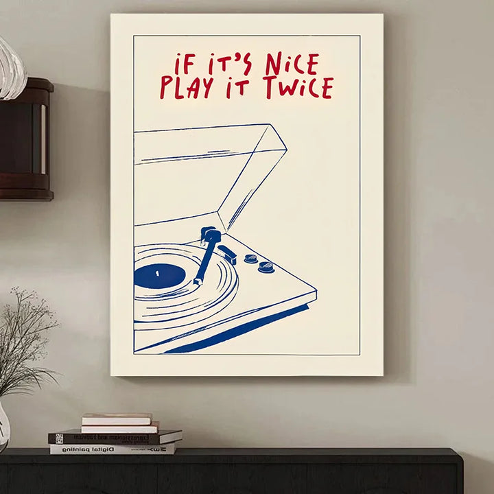 Retro Record Player Canvas – Modern Music Wall Art