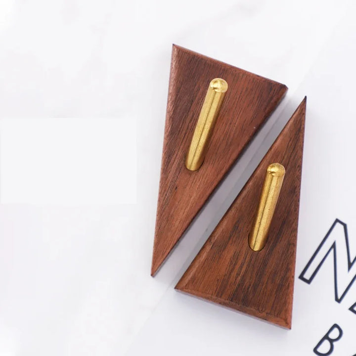 Gancho creativo de madera maciza de latón HeMu, sin perforaciones, para colgar ropa, abrigos, sombreros y bolsos.
