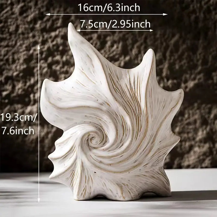 Ceramic Conch Vase – Modern Minimalist Home Decor