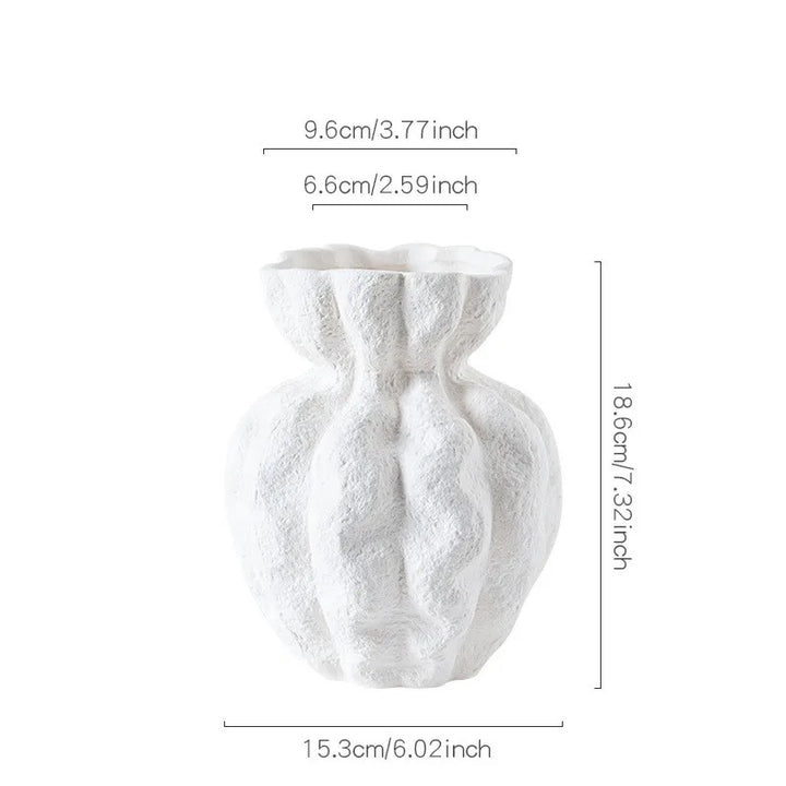 Nordic White Ceramic Vase – Modern Centerpiece Decoration