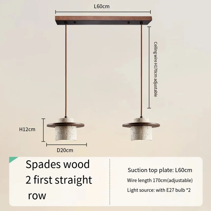 Japanese Minimalist Stone Pendant Light – LED Indoor Lamp