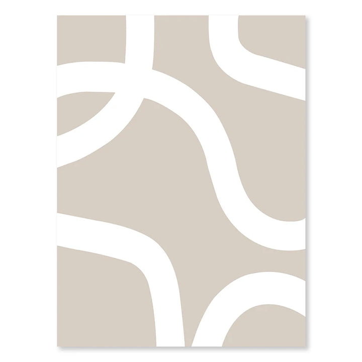 Matisse Beige Abstract Canvas – Boho Line Arches Wall Art