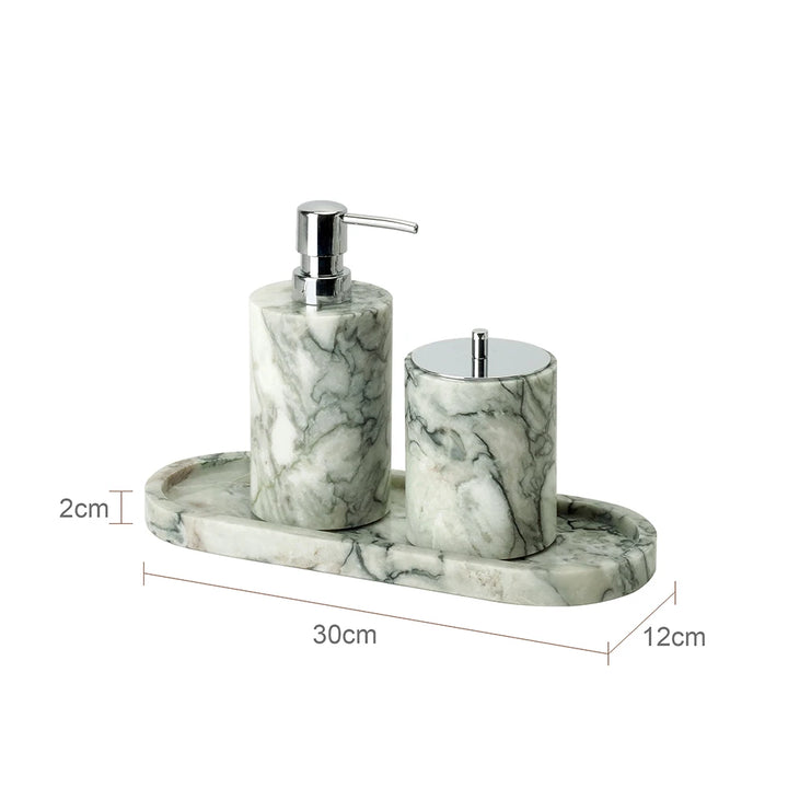 Cold Emerald Marble Bathroom Accessories Set