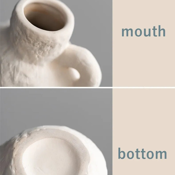 Mini Ceramic Bud Vase – Stone-Look Small Flower Pot Decor