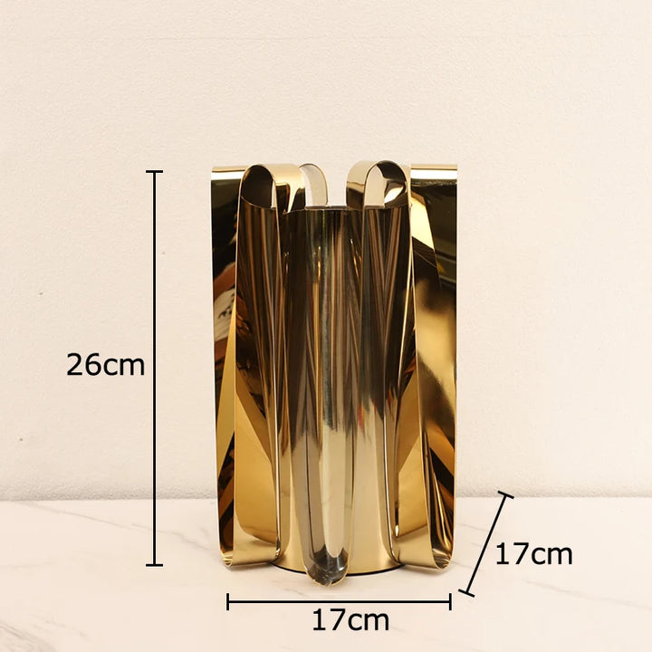 Silver-Plated Metal Vase – Modern Decorative Flower Pot