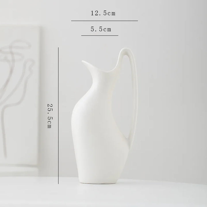 Single Ear Porcelain Vase – Modern Boho Centerpiece