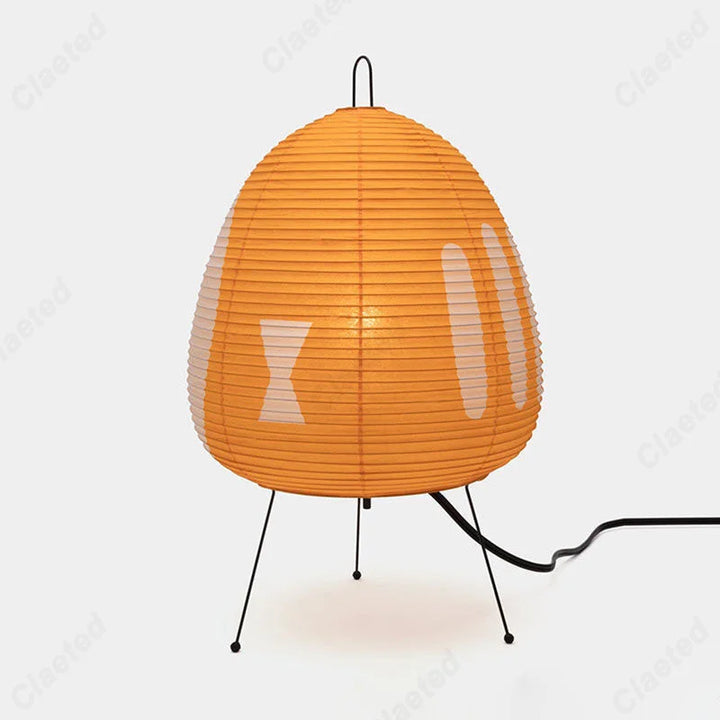 Minimalist Rice Paper LED Table Lamp – Retro Japanese Style Decorative Lighting for Bedroom & Living Room