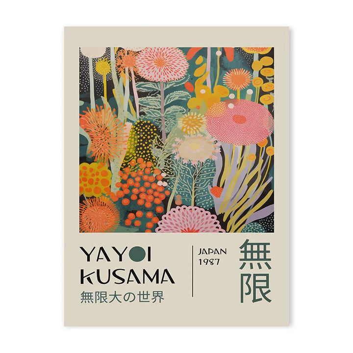 Yayoi Kusama Jellyfish Canvas – Colorful Nordic Wall Art