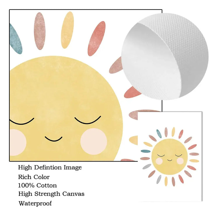 You Are My Sunshine Rainbow Nursery Canvas Wall Art