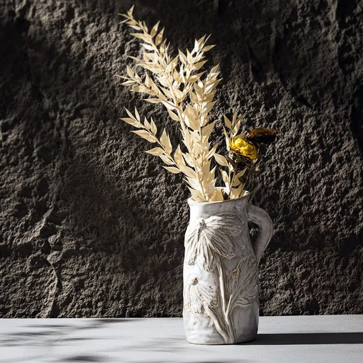 Wabi Sabi Ceramic Vase – Nordic Retro Tabletop Decor