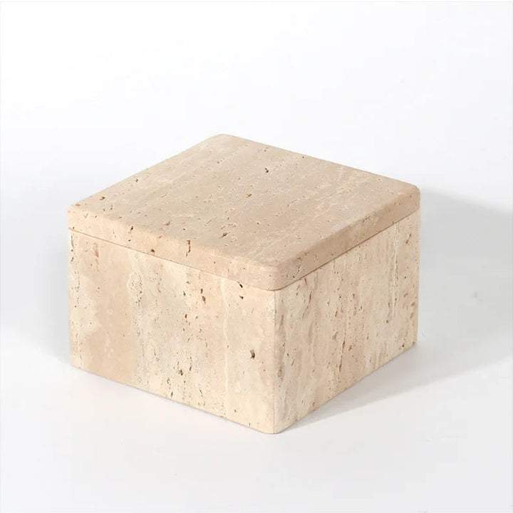 Travertine Marble Storage Box – Bathroom & Jewelry Organizer