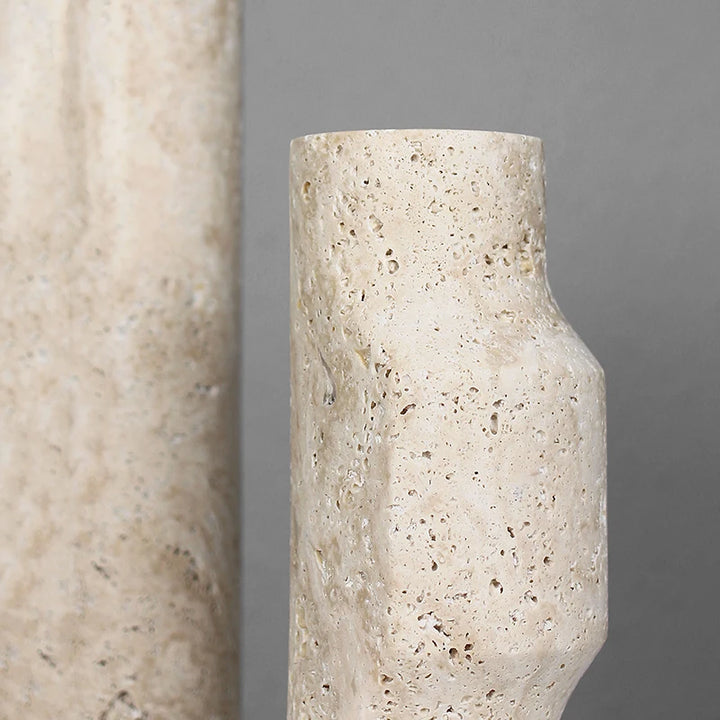 Minimalist Marble Travertine Vase – Scandinavian Table Decor