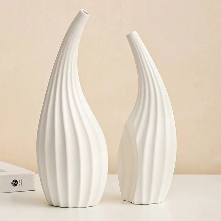 Abstract Couple Ceramic Vase Set – Modern Nordic Decor