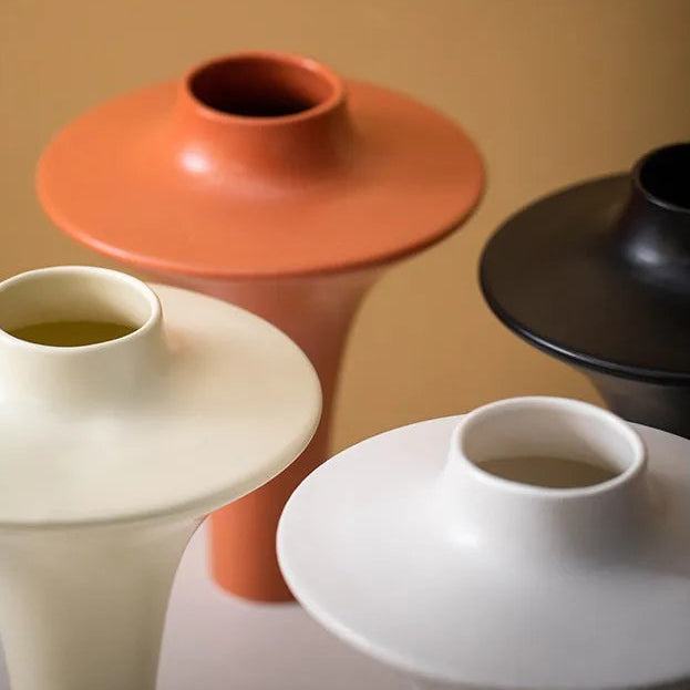 French Cream Ceramic Vase – Minimalist Nordic Centerpiece