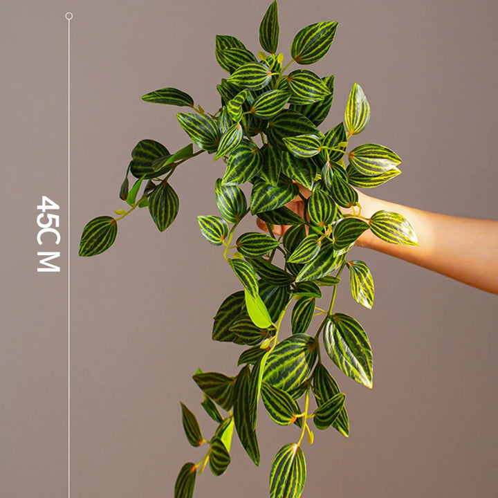 45cm Artificial Hanging Rattan Plant – Faux Begonia Leaf Vine for Wall, Desk & Event Décor