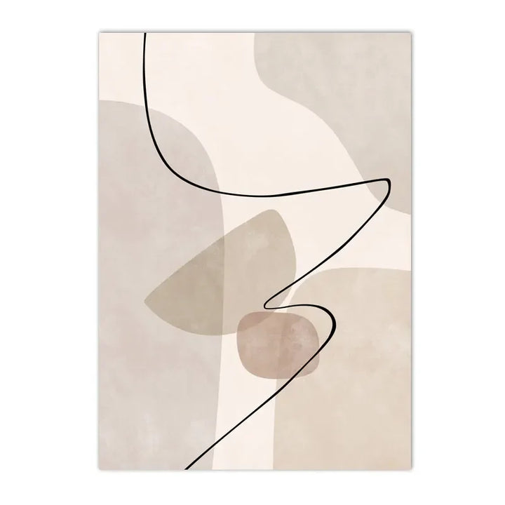 Abstract Beige Geometry Canvas – Modern Boho Wall Art