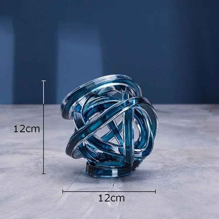 Twisted Glass Chain Sculpture – Modern Transparent Decor