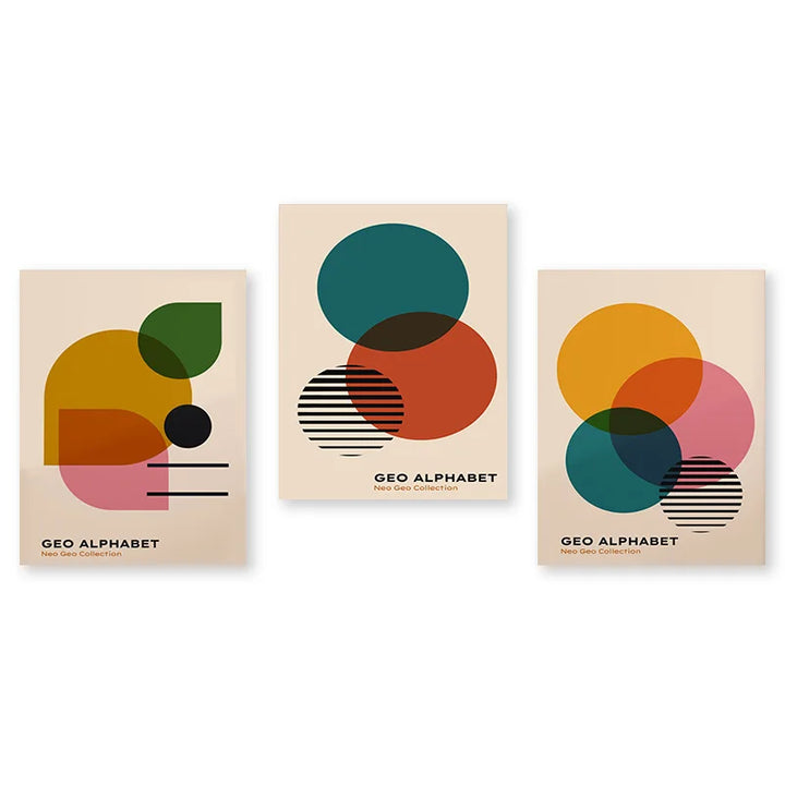 Vintage Bauhaus Geometric Canvas Print – Modern Wall Art