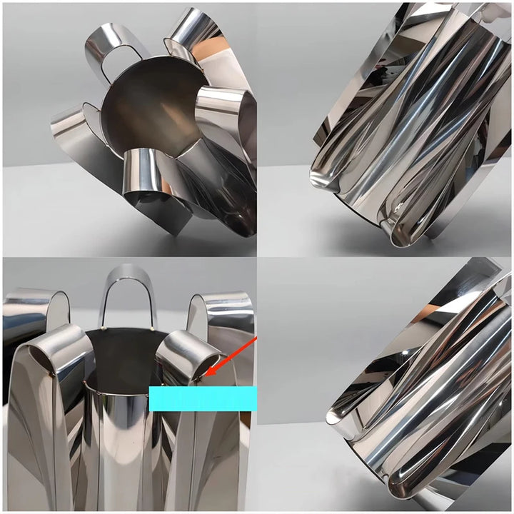 Silver-Plated Metal Vase – Modern Decorative Flower Pot