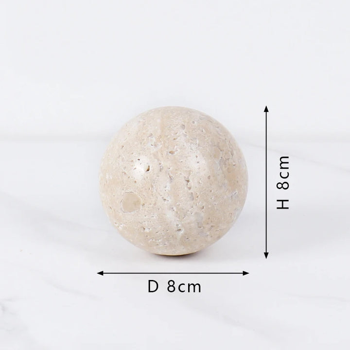 Natural Marble Decorative Sphere – Travertine Stone Ball Décor