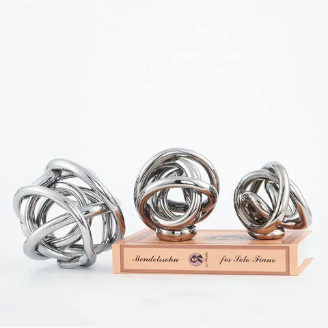 Transparent Glass Knot Sculpture – Modern Art Ornament