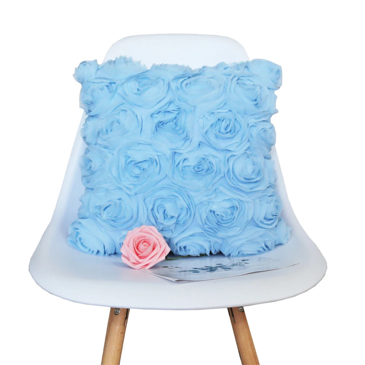 Rose Embroidered Pillow Cover – Decorative Cushion