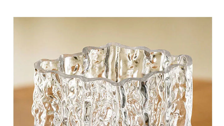Creative Glacier Glass Vase – Modern Transparent Decor