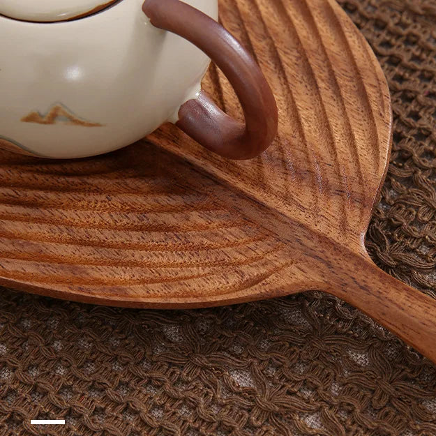 Walnut Leaf Wooden Tray – Japanese Decorative Platter