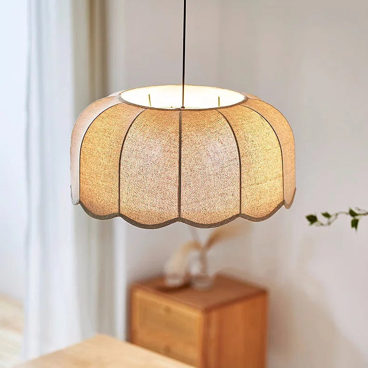 Wabi Sabi Linen Pendant Light – Nordic Minimalist Chandelier