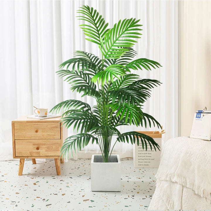 Large Artificial Tropical Palm Tree – 90/120cm Fake Coconut Butterfly Palm for Home, Office & Garden Decoration