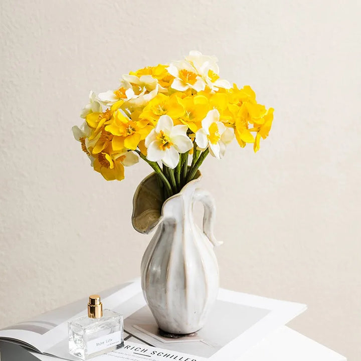 One-Handled Ceramic Vase – Modern Nordic Minimalist Decor