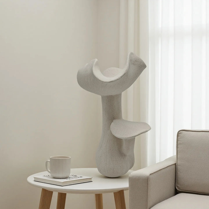 Modern Ceramic Mushroom Vase – Whimsical Tabletop Flower Decor