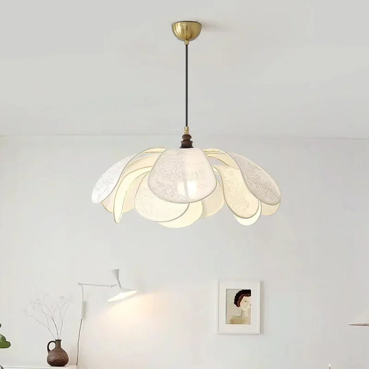 Cream Fabric Pendant Light – Nordic French Retro Chandelier