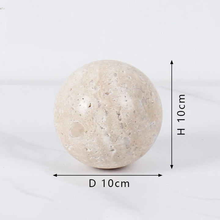 Natural Marble Decorative Sphere – Travertine Stone Ball Décor