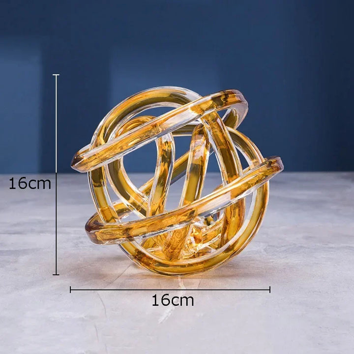 Twisted Glass Chain Sculpture – Modern Transparent Decor