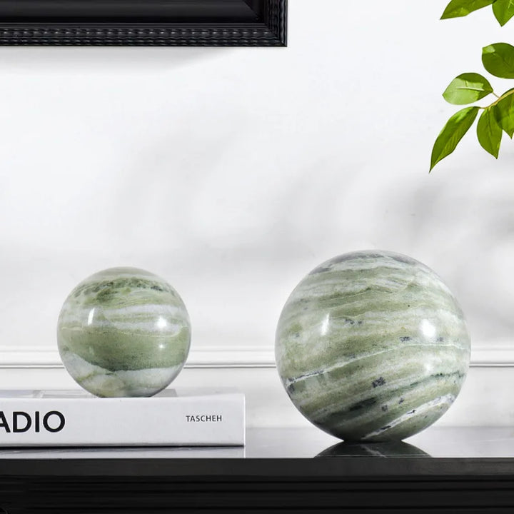 Natural Marble Decorative Sphere – Travertine Stone Ball Décor