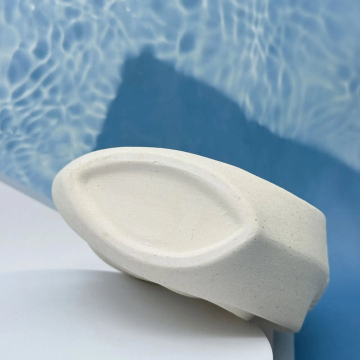 Beige Ceramic Conch Vase – Modern Coastal Table Decor