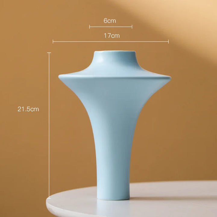 French Cream Ceramic Vase – Minimalist Nordic Centerpiece