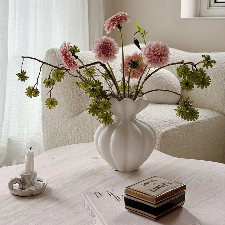 Handmade Folded Ceramic Vase – Modern Decorative Flower Pot for Tabletop & Home Decoration