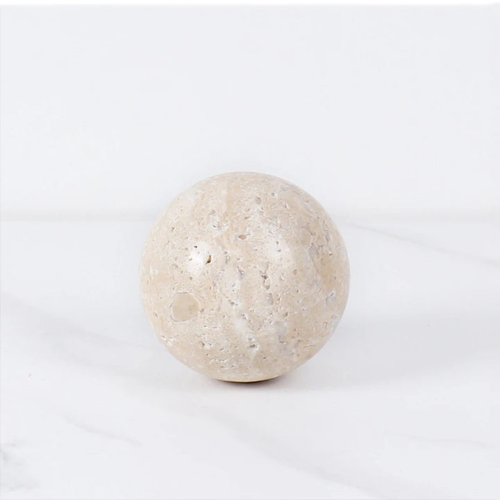 Natural Marble Decorative Sphere – Travertine Stone Ball Décor
