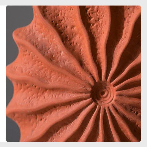 Shell Shaped Ceramic Vase – Minimalist Orange Home Decor