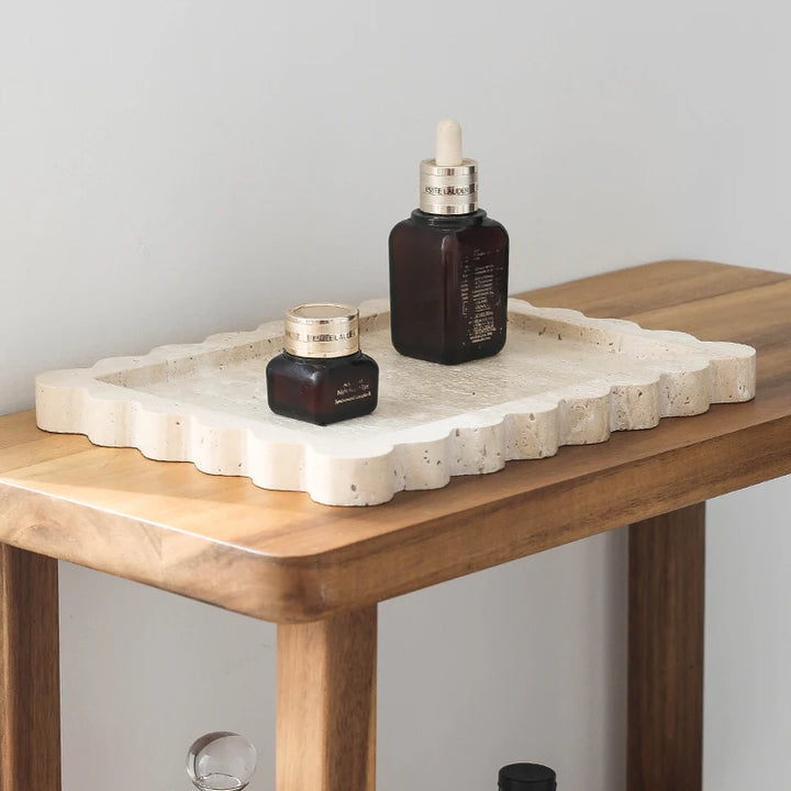 Travertine Scalloped Edge Vanity Tray