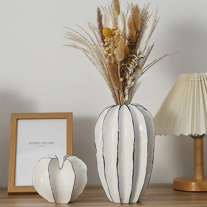 Ceramic Carambola Vase – Modern Tabletop Flower Centerpiece