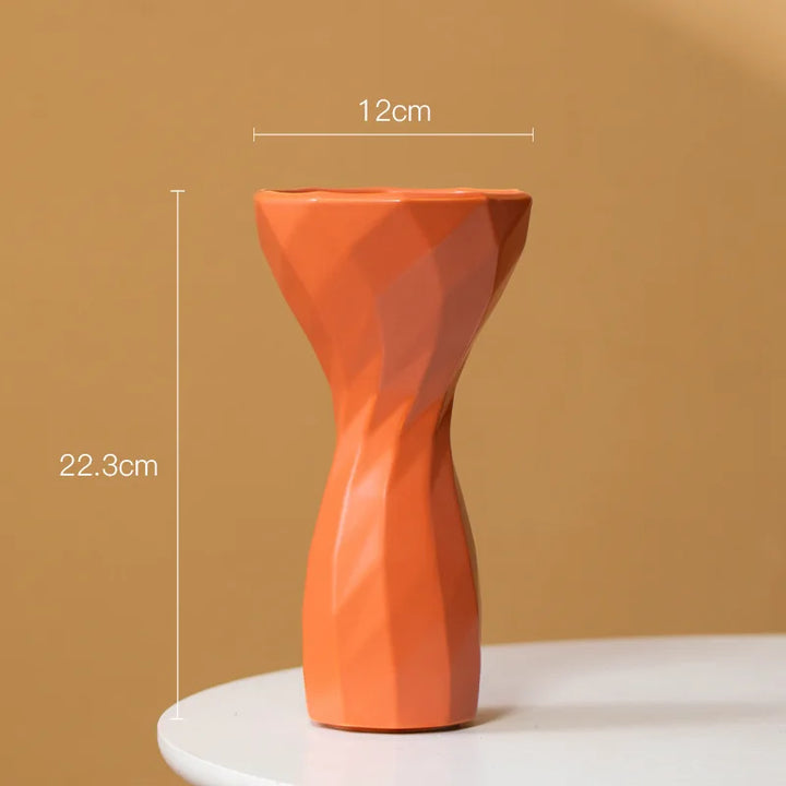 Geometric Ceramic Vase – Modern Centerpiece for Home Décor