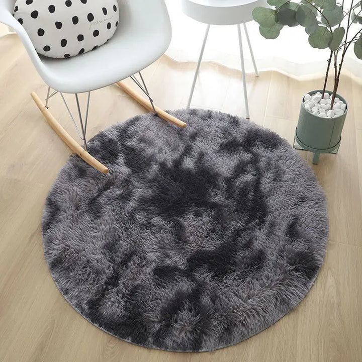 Round Plush Rug – Soft Fluffy Carpet for Living Room & Bedroom