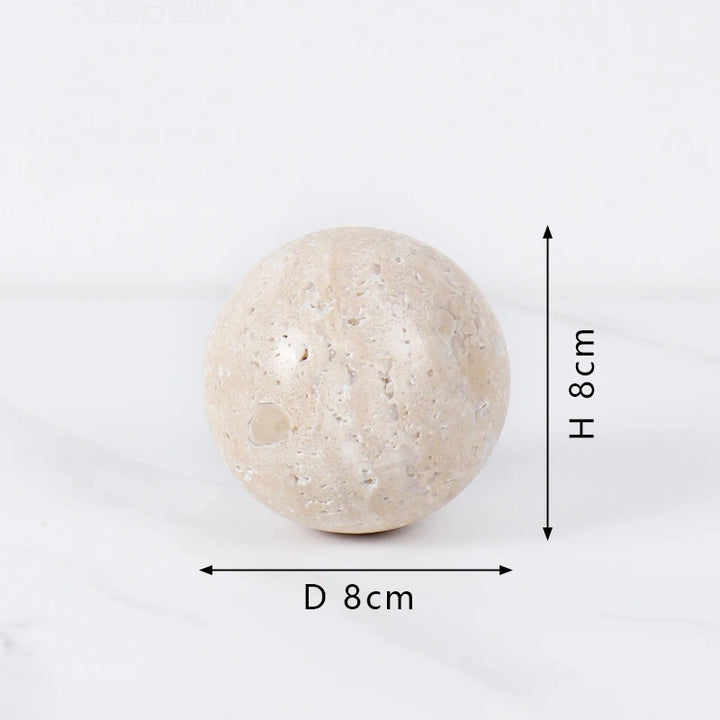 Minimalist Travertine Stone Sculpture – Luxury Natural Marble Ornament for Coffee Table, Shelf, Entryway, or Living Room Decor