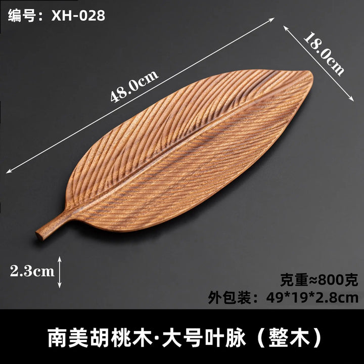 Walnut Leaf Wooden Tray – Japanese Decorative Platter