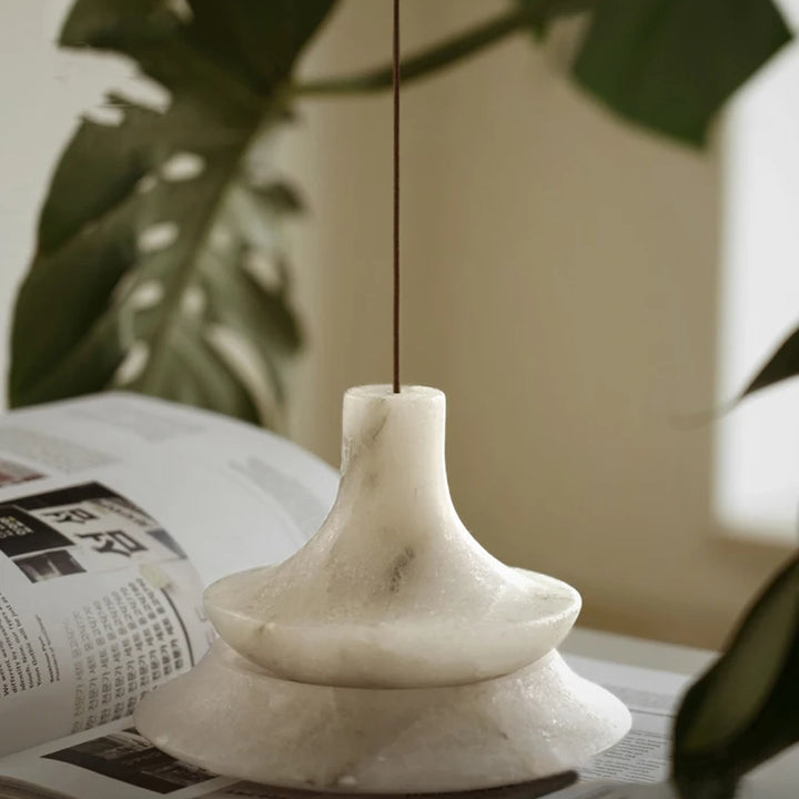 Vintage Travertine & Marble Stick Incense Holder