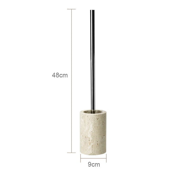 Beige Travertine Marble Bathroom Set – 9-Piece Natural Stone Accessories with Soap Dispenser, Diffuser, Tray & More
