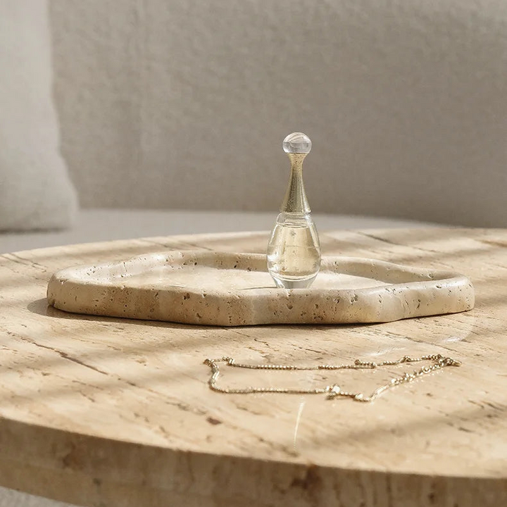 Travertine Jewelry and Perfume Tray – Natural Stone Display